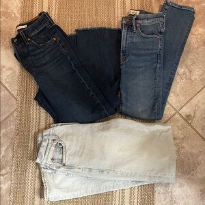 Three pairs brand name jeans good condition (Madewell, Levi’s, AE)